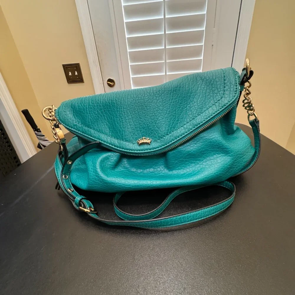 Juicy Couture faux leather teal crossbody bag